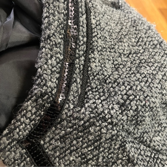 Cynthia Rowley Women Black White Tweed Sequin Polyester Blazer Jacket - Picture 7 of 7